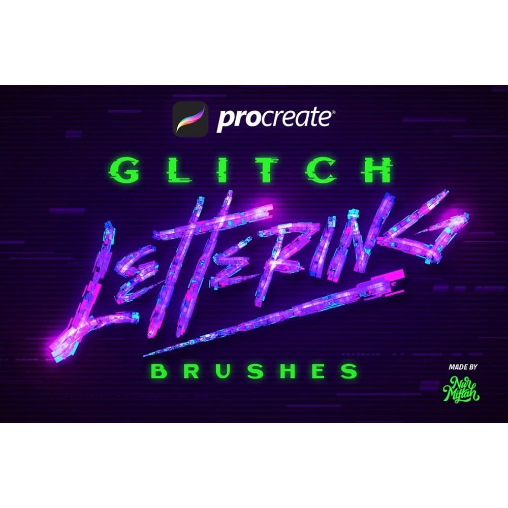 Procreate【T275】 Procreate Glitch Lettering Brushes