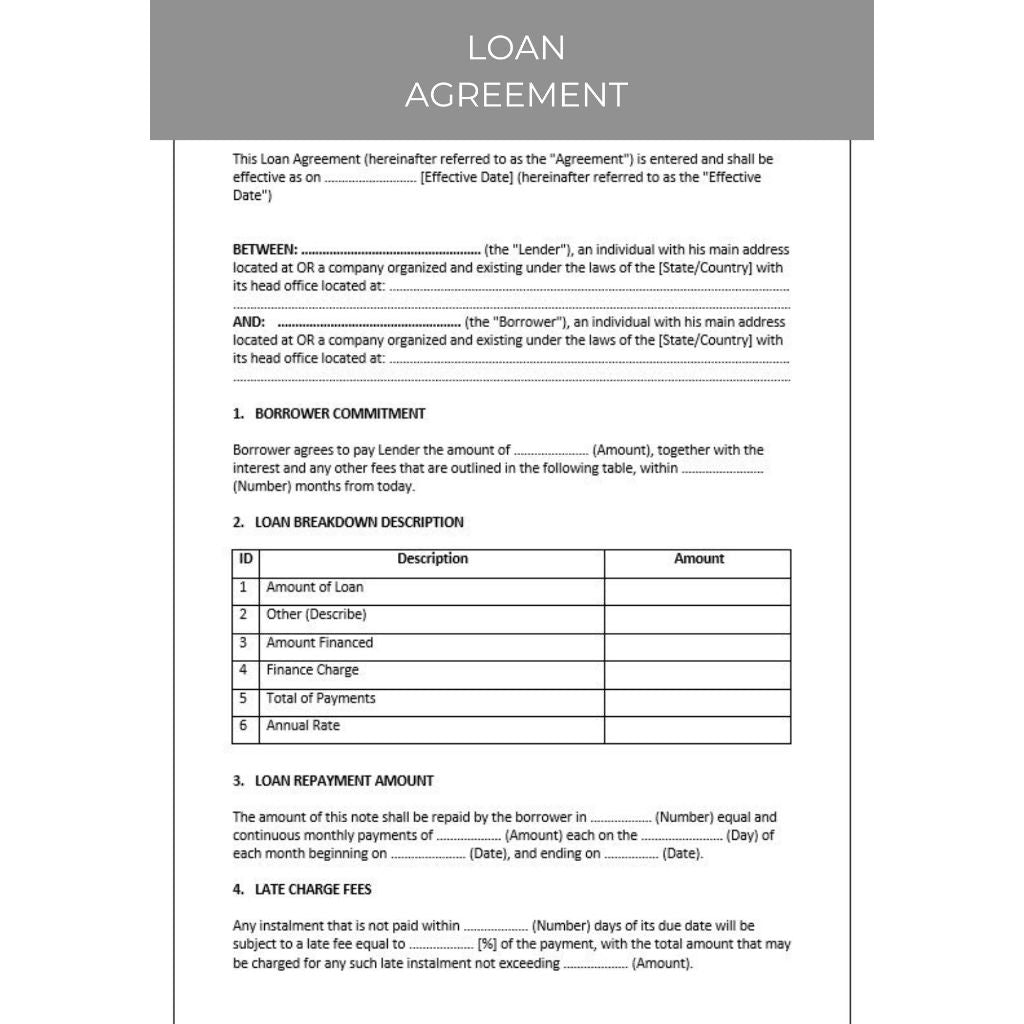 LOAN AGREEMENT DOCUMENT