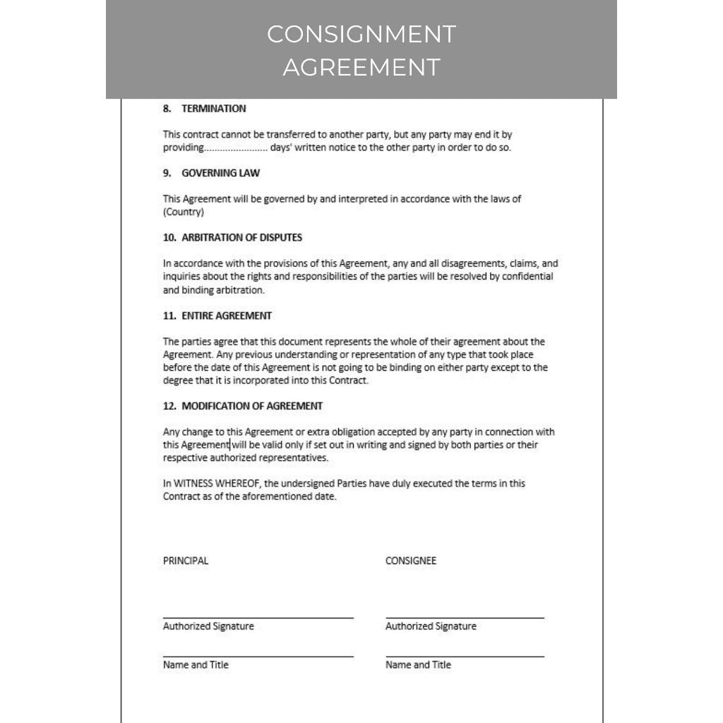 CONSIGNMENT AGREEMENT