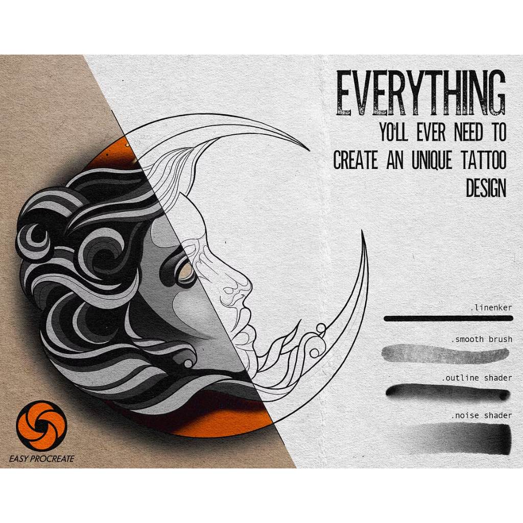 Procreate【T334】Neo-Traditional Tattoo Brushes for Procreate