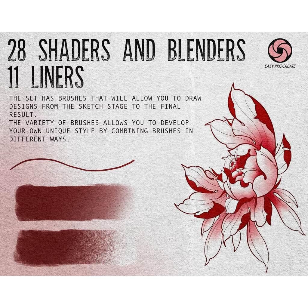 Procreate【T334】Neo-Traditional Tattoo Brushes for Procreate