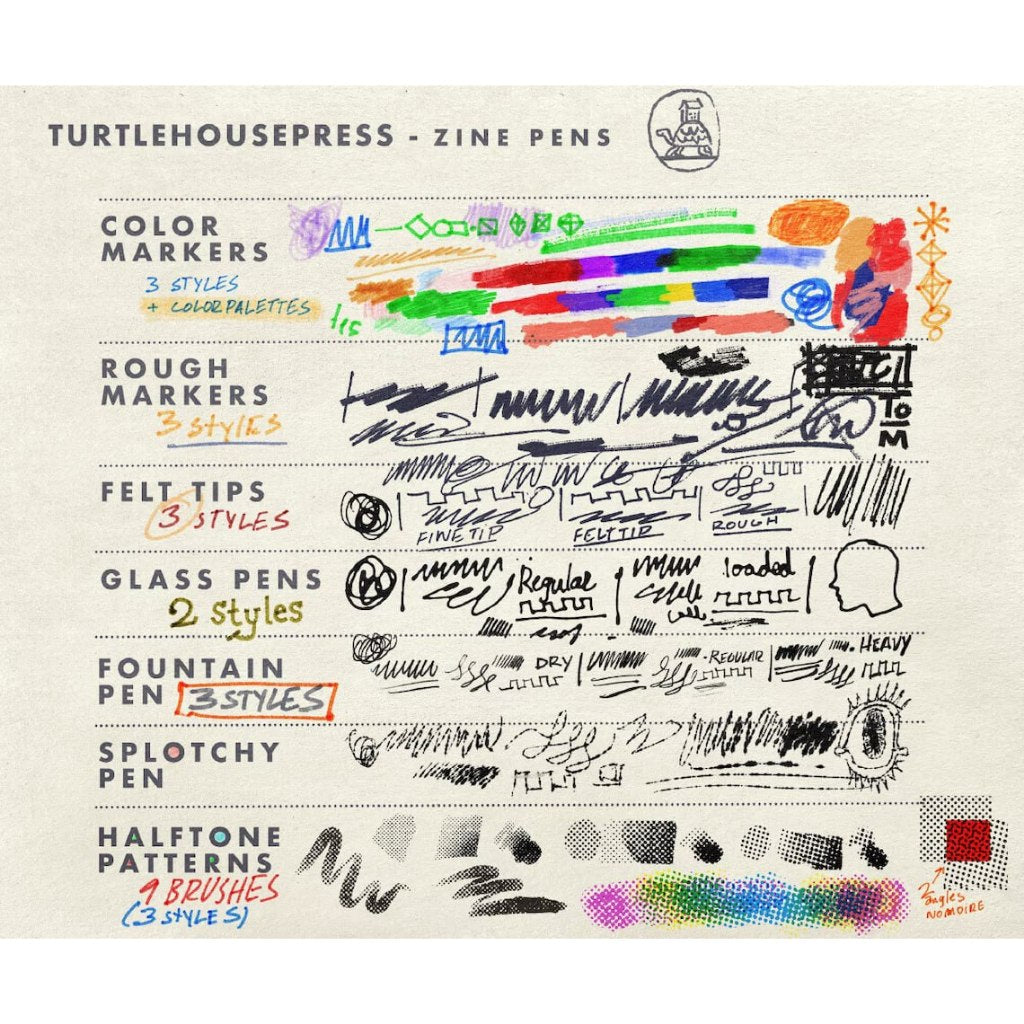 Procreate iOS & MacOSX【T236】 Procreate Zine Brushes