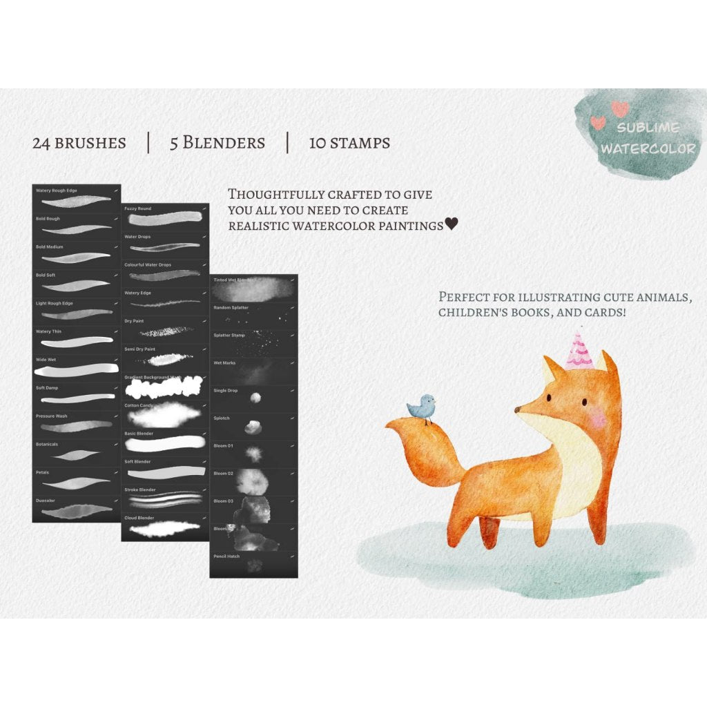 Procreate【T276】 Sublime Watercolor Brushes for Procreate
