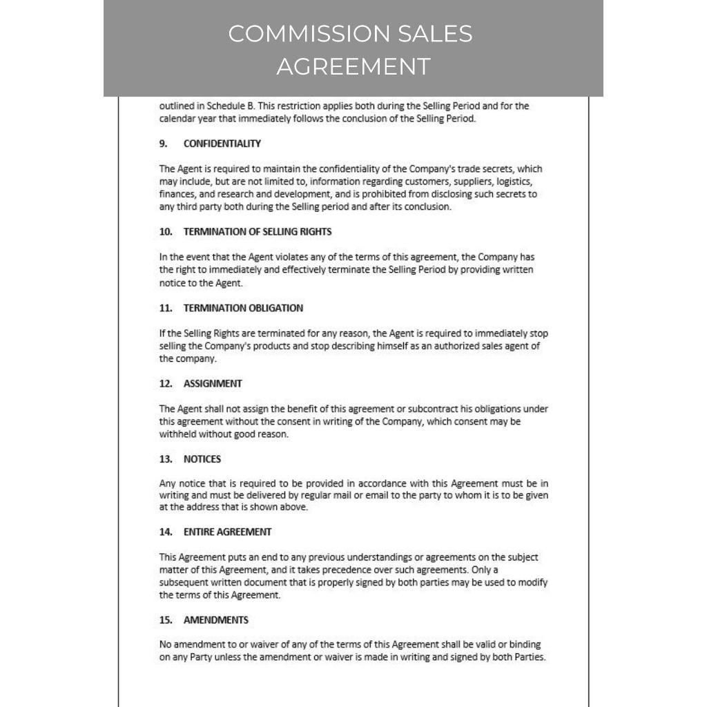 COMMISSION SALES AGREEMENT