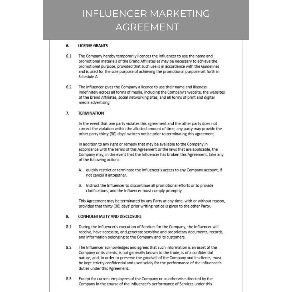 INFLUENCER MARKETING AGREEMENT
