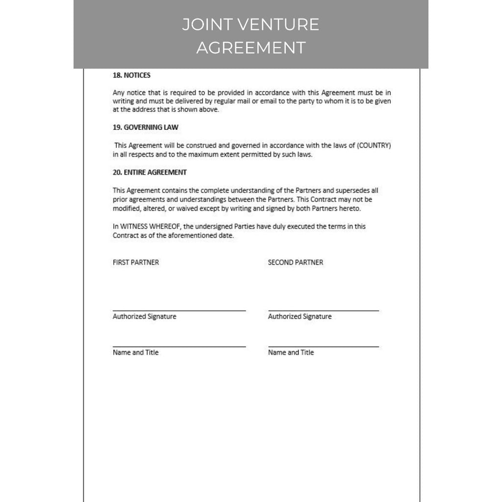 JOINT VENTURE AGREEMENT