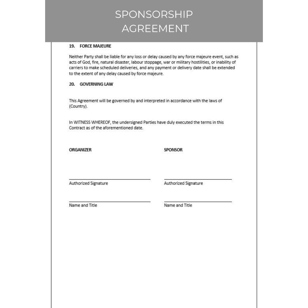 SPONSORSHIP AGREEMENT