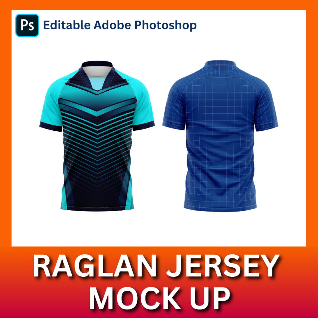 Mockup Raglan Jersey - Shirt Mockup / Template | Photoshop (PSD)