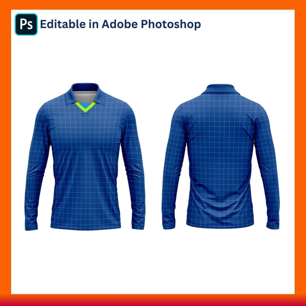 Mockup Retro Collar Jersey Shortsleeve & Retro Longsleeve - Shirt Mockup | Photoshop (PSD)