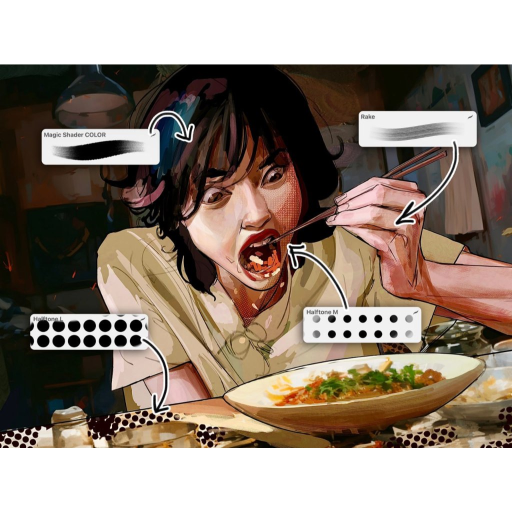 Procreate【T341】 ergoREDUX - Procreate Brushset