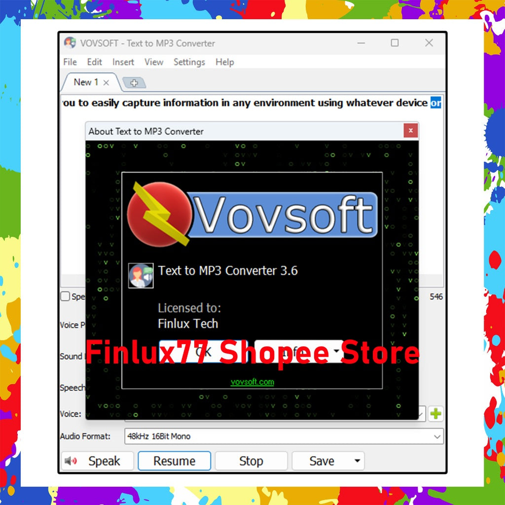 [SELF REDEEM] VovSoft Text to MP3 Converter v4.3 Latest 2025 Lifetime For Windows