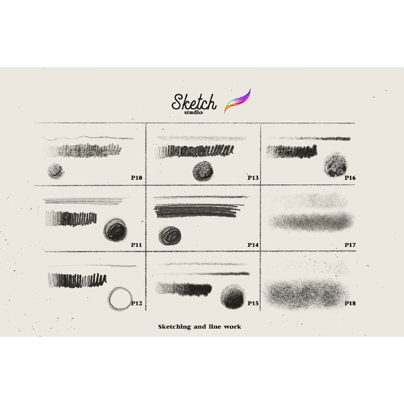 Procreate【T248】 Sketch Studio Brushes for Procreate
