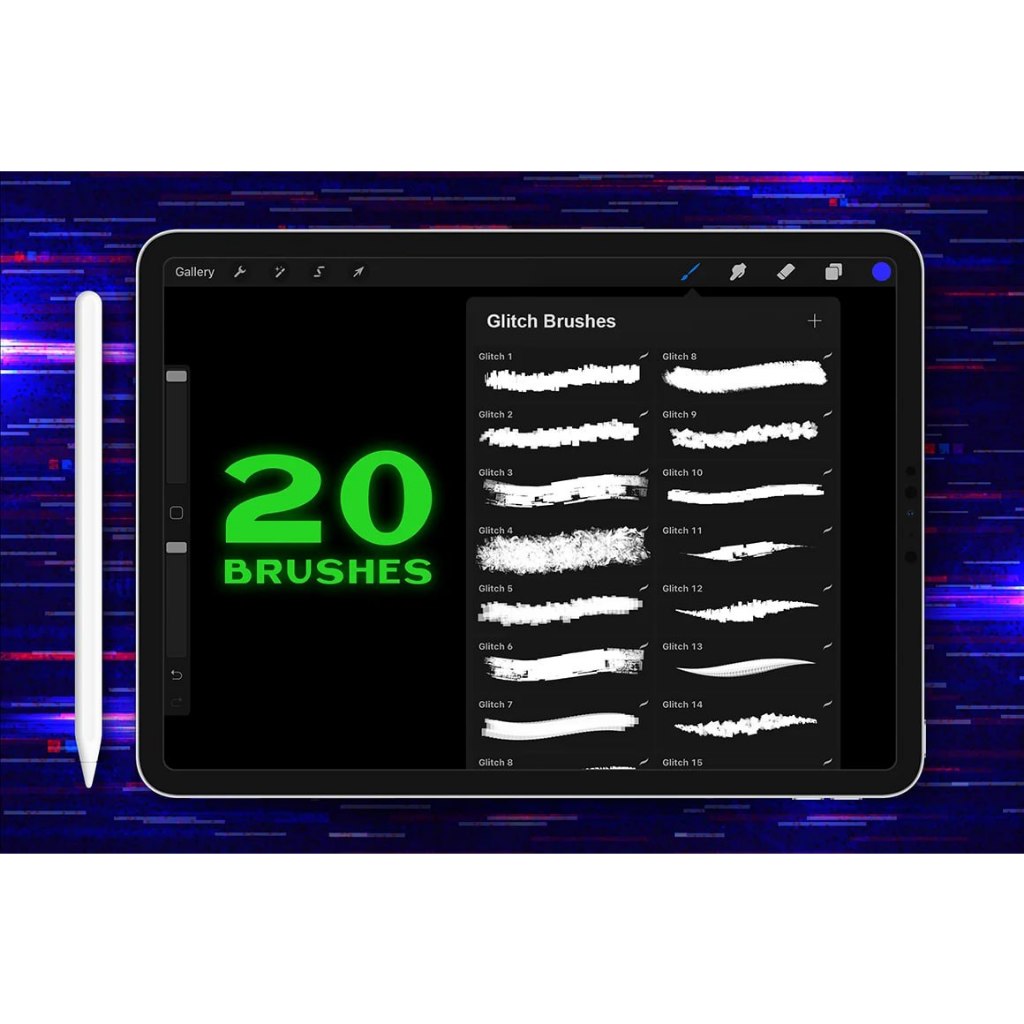 Procreate【T275】 Procreate Glitch Lettering Brushes