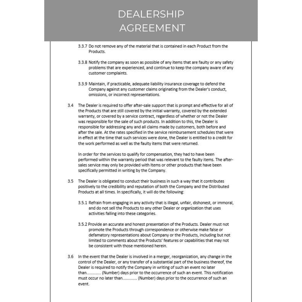 DEALERSHIP AGREEMENT
