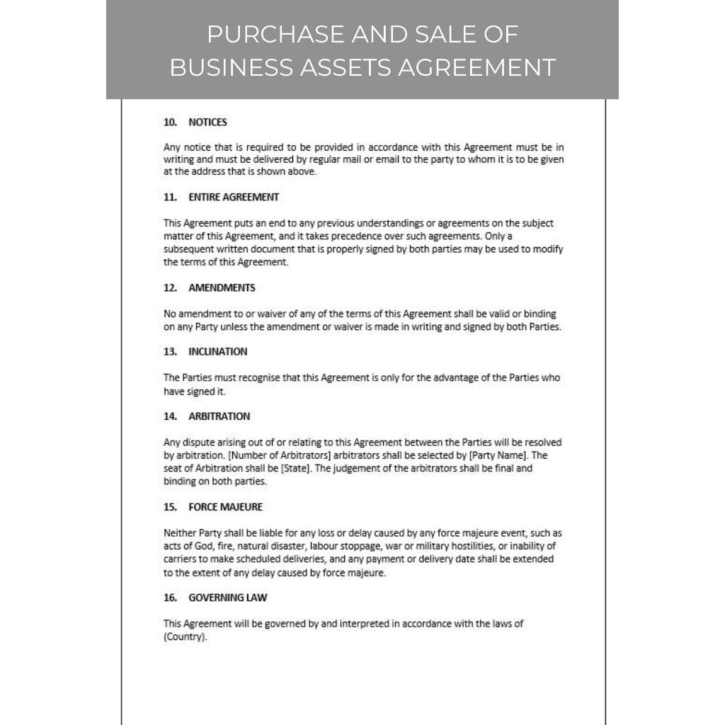 PURCHASE AND SALE OF BUSINESS ASETS AGREEMENT