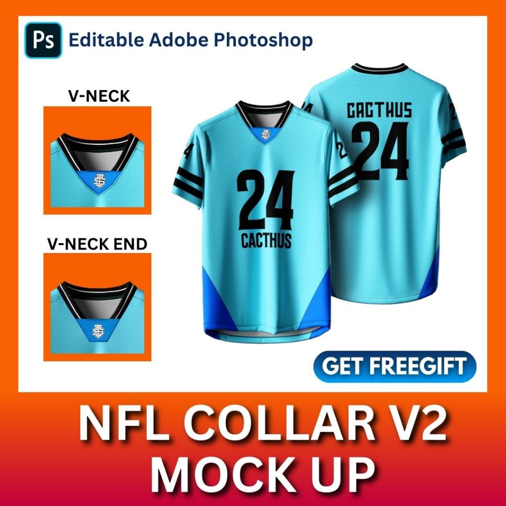 Mockup NFL Jersey V2 (ON/OFF HANGER) - Shirt Mockup - Sublimation | (PSD File)