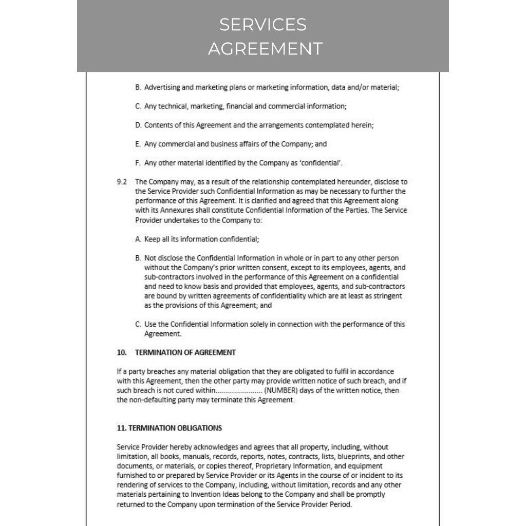 SERVICE AGREEMENT DOCUMENT