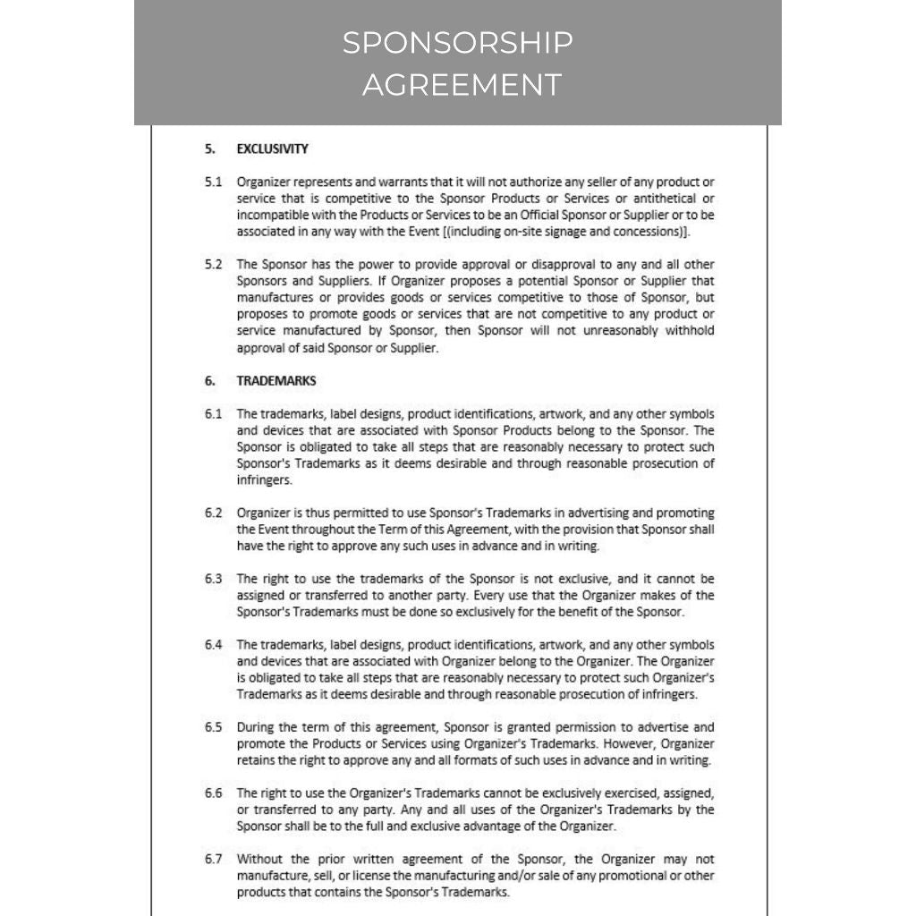 SPONSORSHIP AGREEMENT