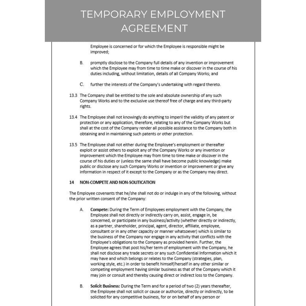 TEMPORARY EMPLOYMENT AGREEMENT
