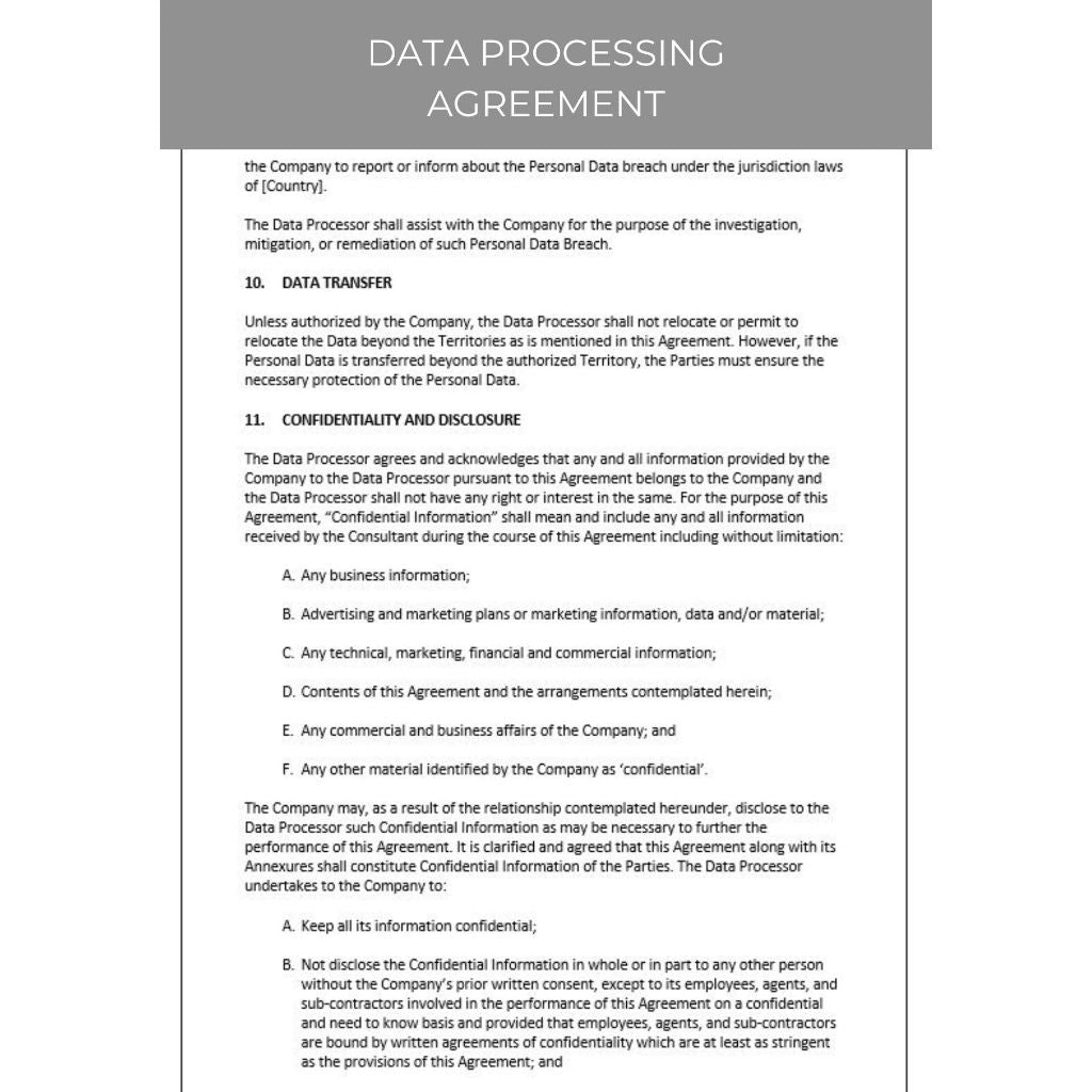 DATA PROCESSING AGREEMENT