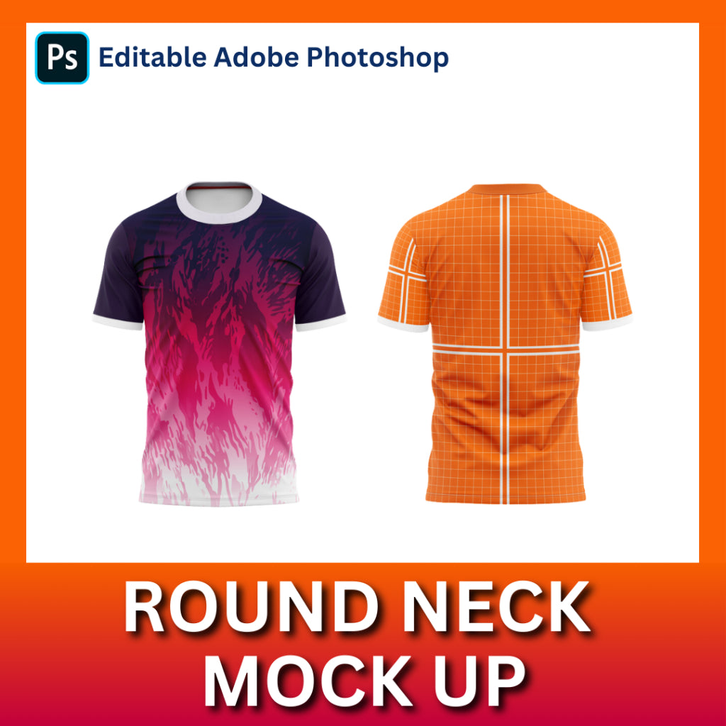 Mockup Round Neck @ Crew Neck - Shirt Mockup / Template | Photoshop (PSD)