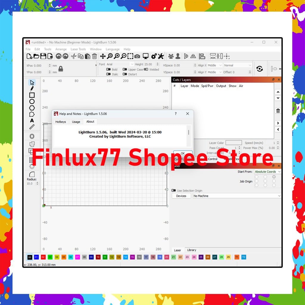 [SELF REDEEM] LightBurn v2.0.3 Latest 2025 Laser Cutter Software For Windows (64-Bit)