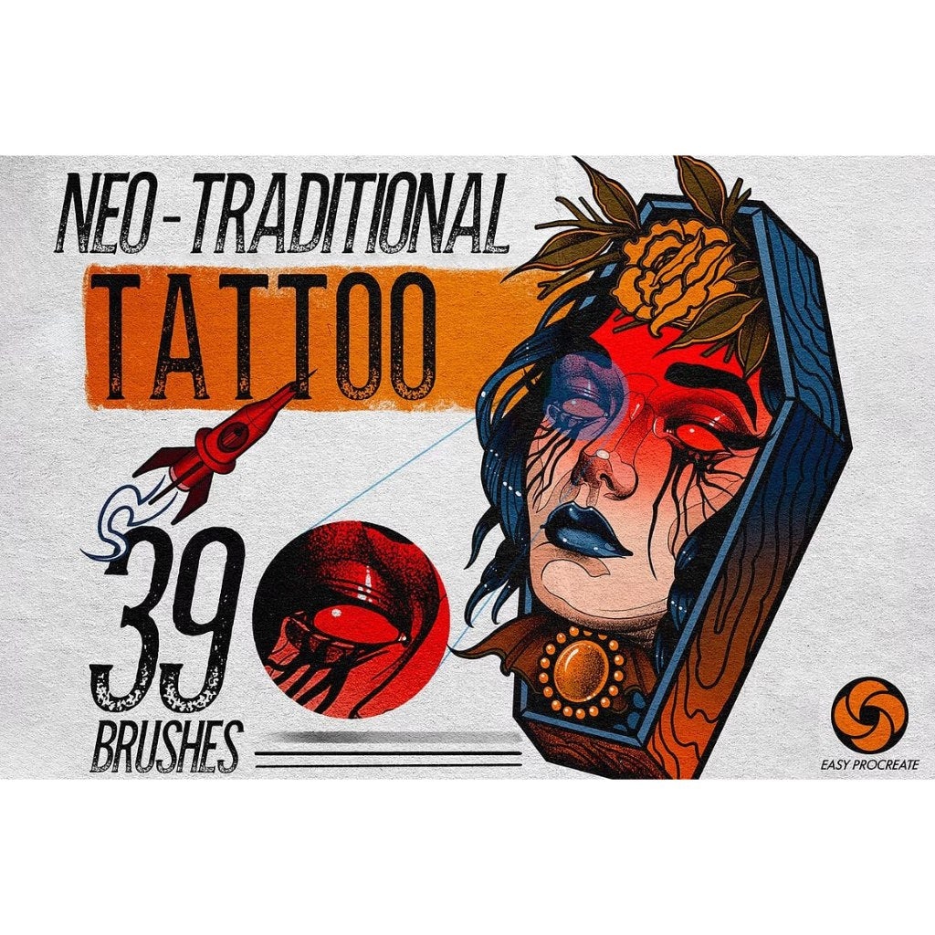 Procreate【T334】Neo-Traditional Tattoo Brushes for Procreate