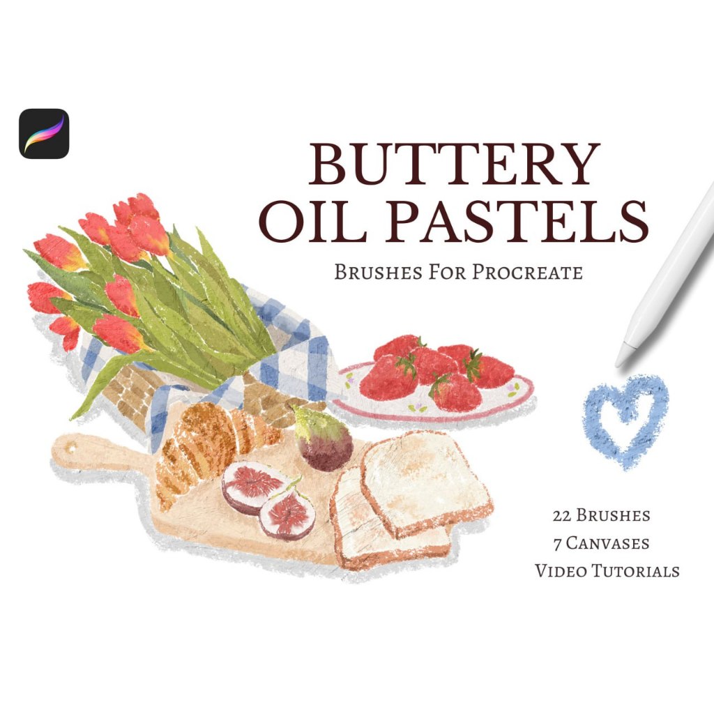 Procreate【T339】 Oil Pastel Painting Brushes for Procreate