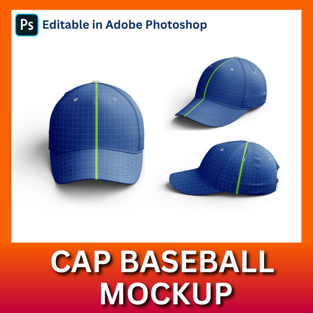 Mockup Cap - Cap Baseball - Shirt Mockup | Photoshop (PSD)