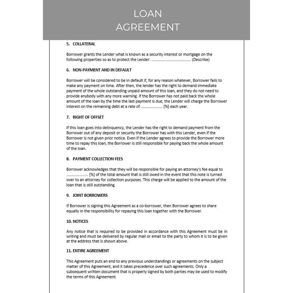 LOAN AGREEMENT DOCUMENT