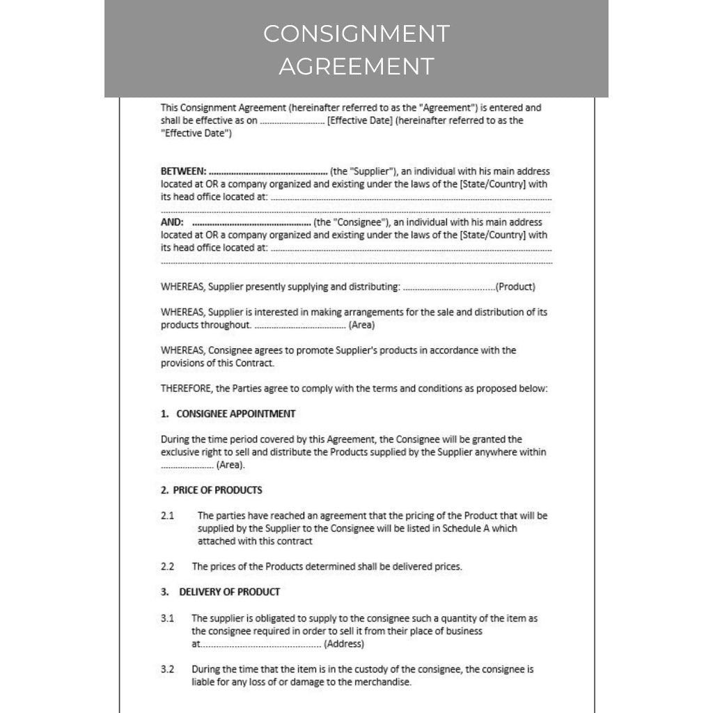 CONSIGNMENT AGREEMENT
