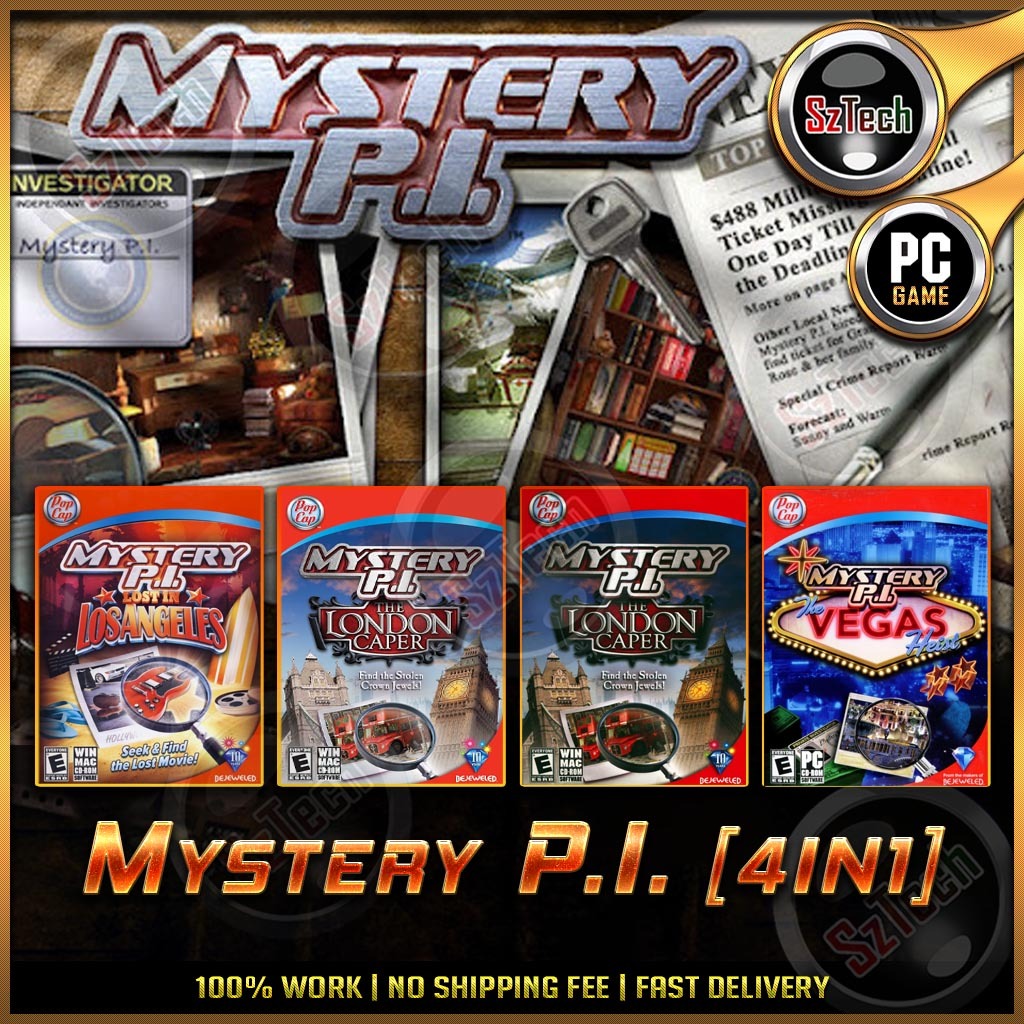 Mystery P.I. - 4IN1 [PC GAME] DIGITAL DOWNLOADClassic GamesHidden ObjectThe Vegas HeistLost in Los Angeles
