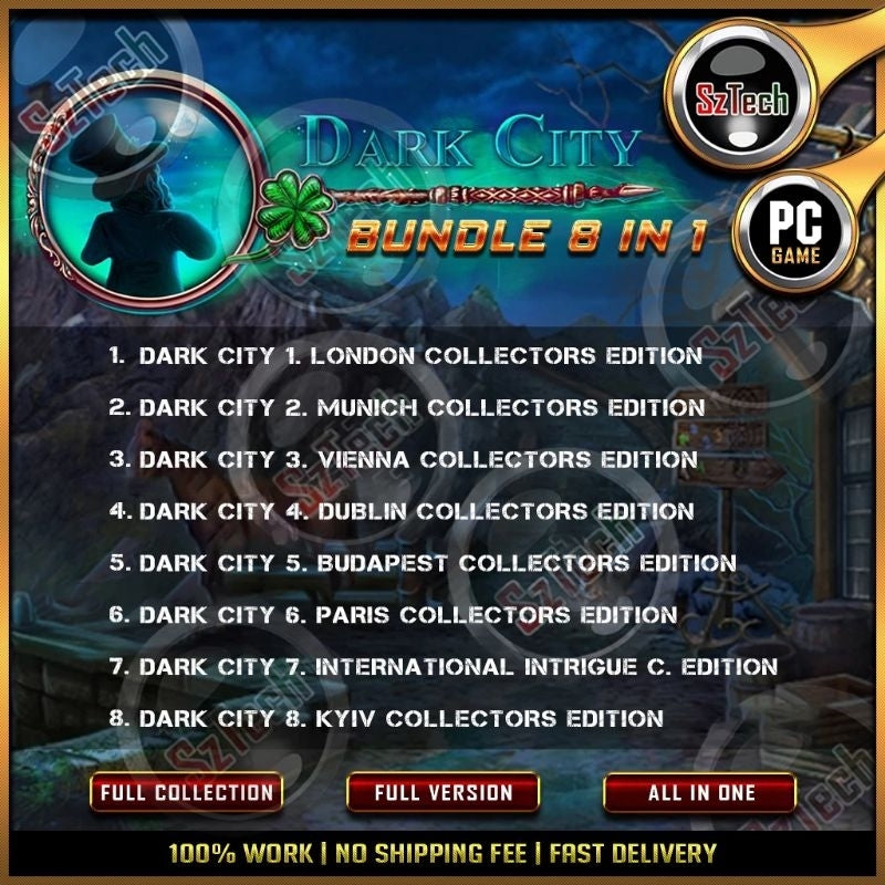 Dark City Games 8in1 [PC GAME]  [ DIGITAL DOWNLOAD] Classic GamesHidden Object