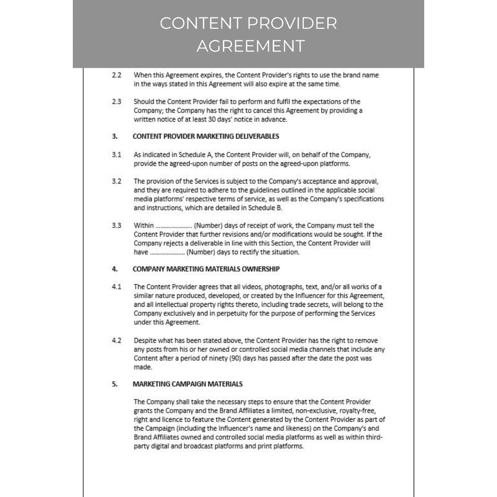 CONTENT PROVIDER AGREEMENT