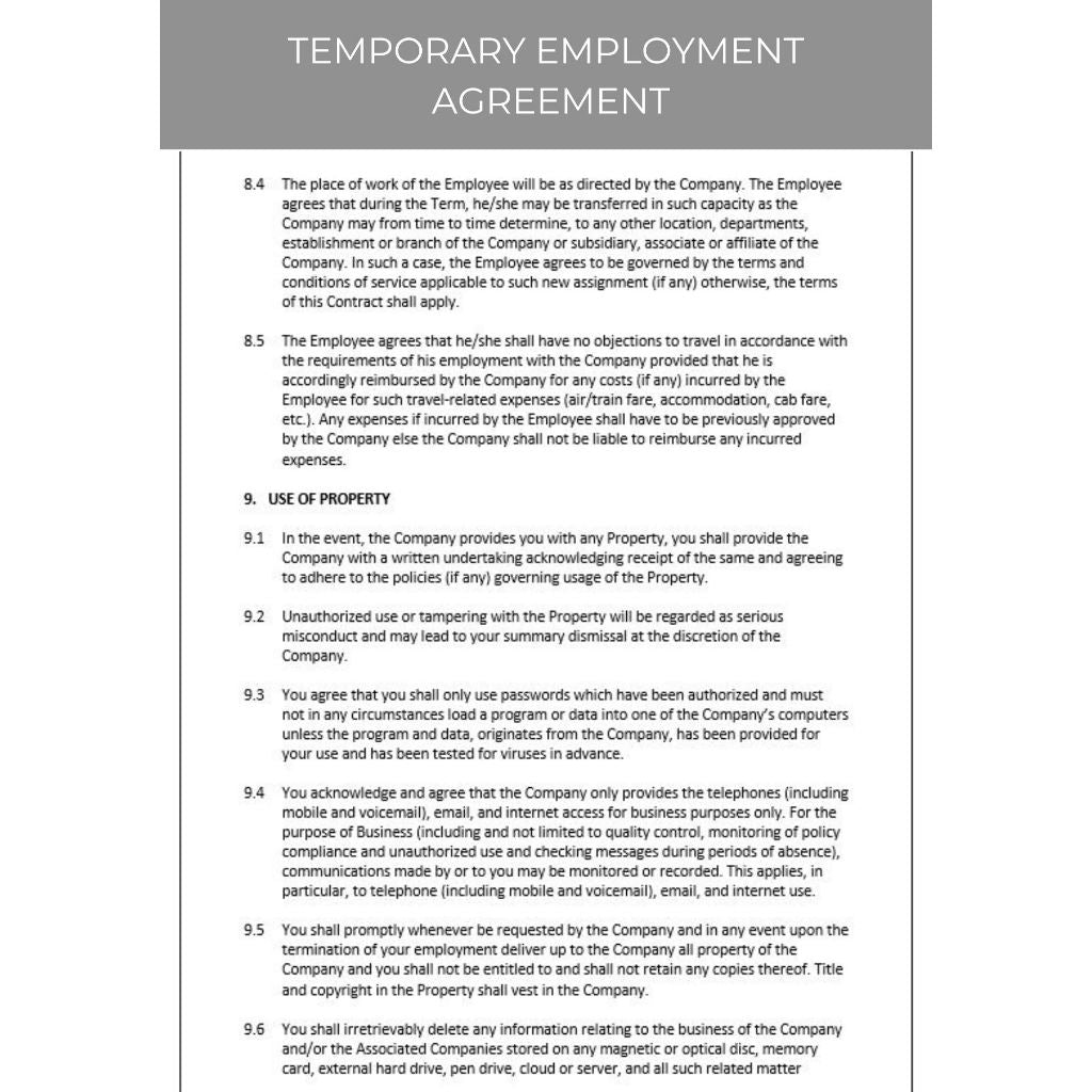 TEMPORARY EMPLOYMENT AGREEMENT