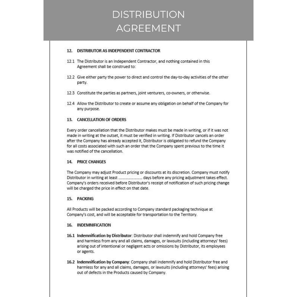 DISTRIBUTION AGREEMENT