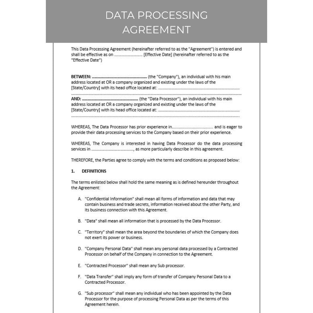 DATA PROCESSING AGREEMENT