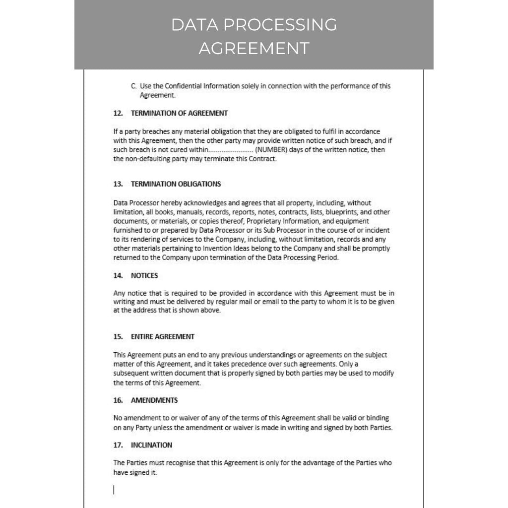 DATA PROCESSING AGREEMENT