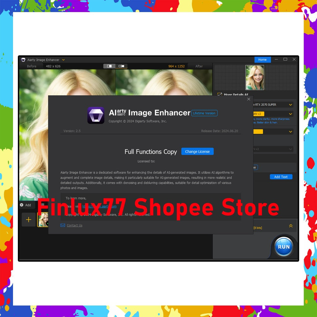 [SELF REDEEM] Aiarty Image Enhancer v3.2 Latest 2025 Lifetime For Windows (64-Bit)