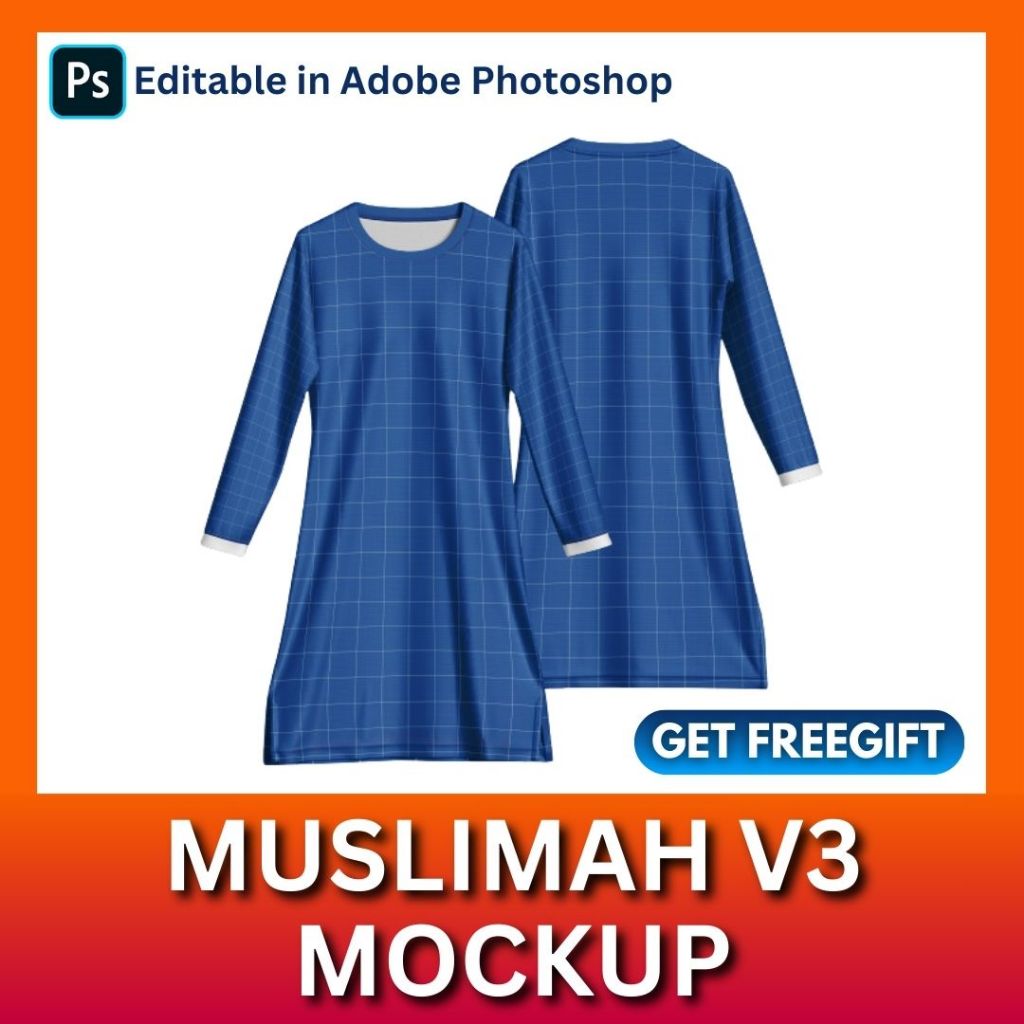 Mockup Muslimah Version 2/3 (ON/OFF HANGER) - Shirt Mockup / Template | Photoshop (PSD)