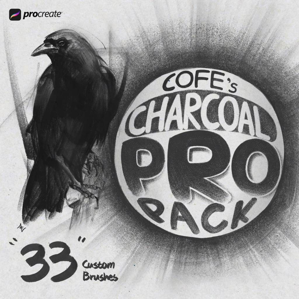 Procreate【T332】COFE's Charcoal Pro Pack for Procreate