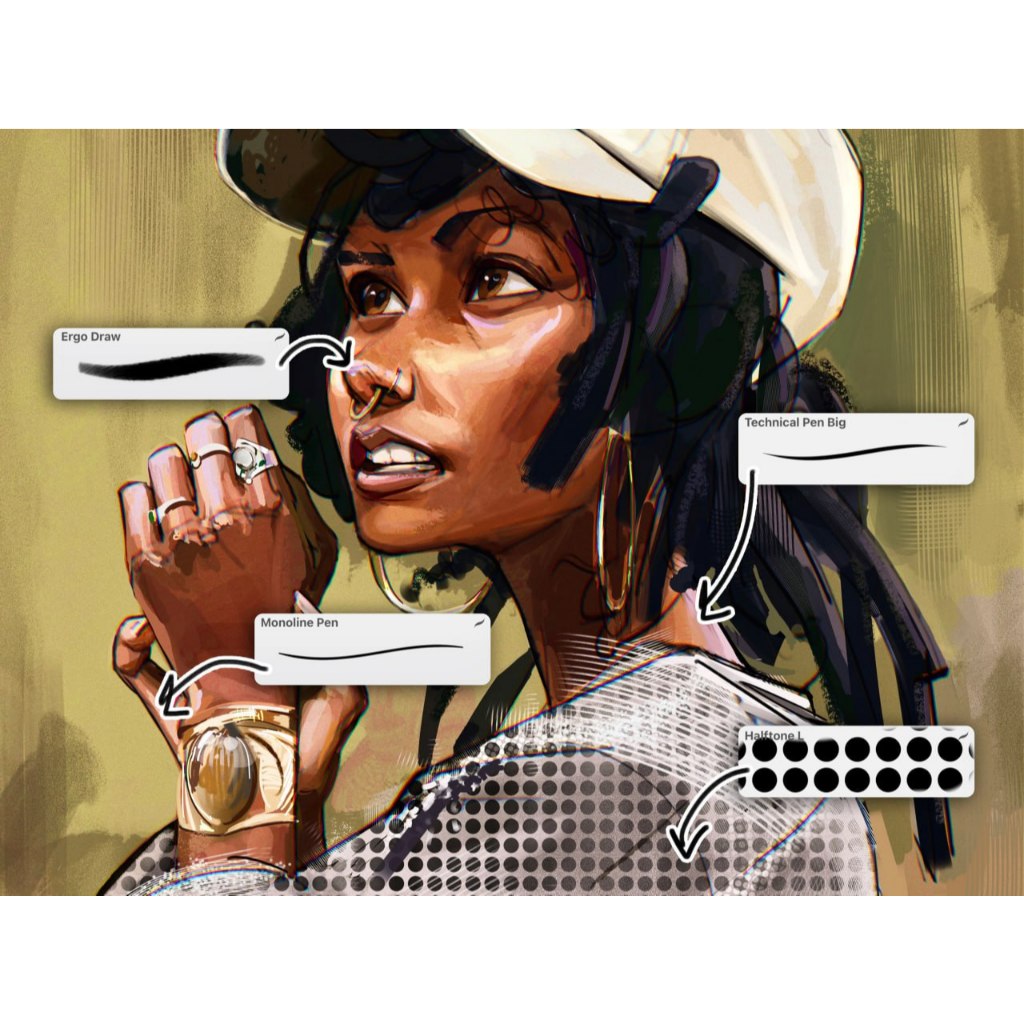 Procreate【T341】 ergoREDUX - Procreate Brushset