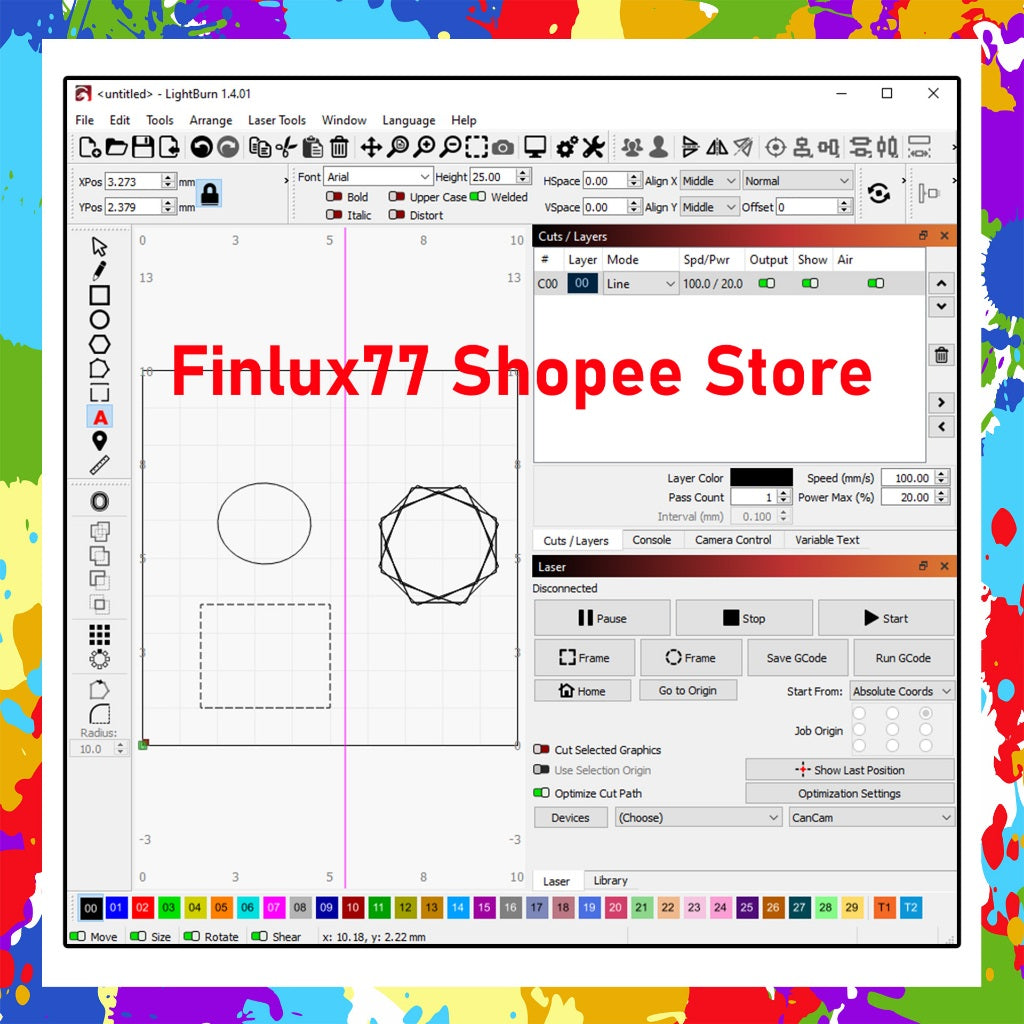 [SELF REDEEM] LightBurn v2.0.3 Latest 2025 Laser Cutter Software For Windows (64-Bit)