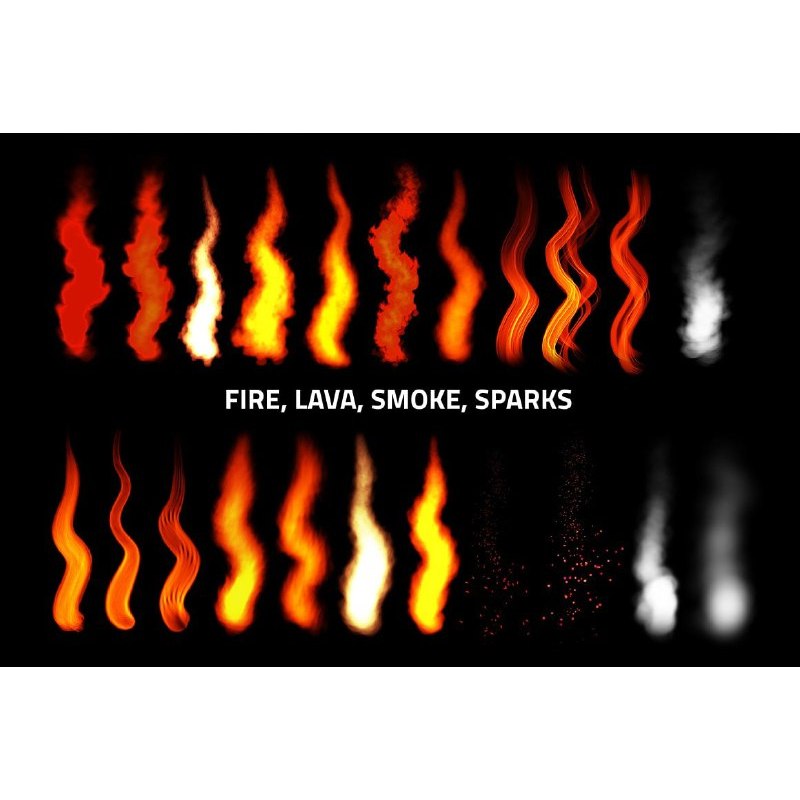 Procreate【T271】 Fire Brushes for Procreate