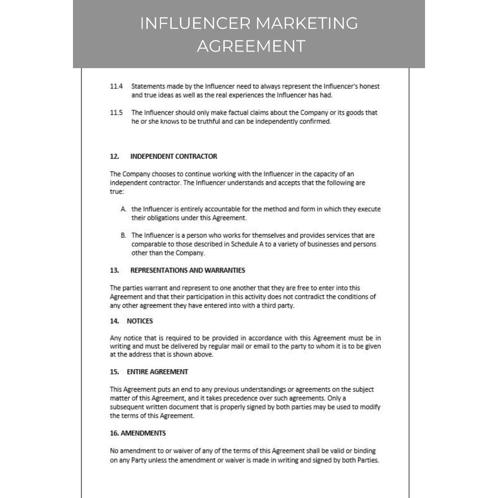 INFLUENCER MARKETING AGREEMENT