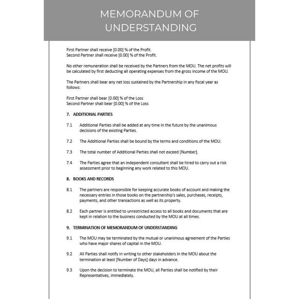 MEMORANDUM OF UNDERSTANDING