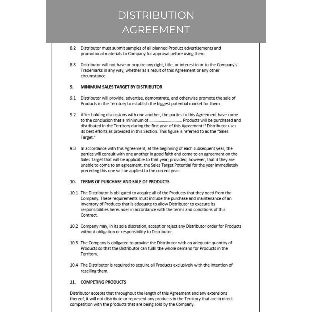 DISTRIBUTION AGREEMENT