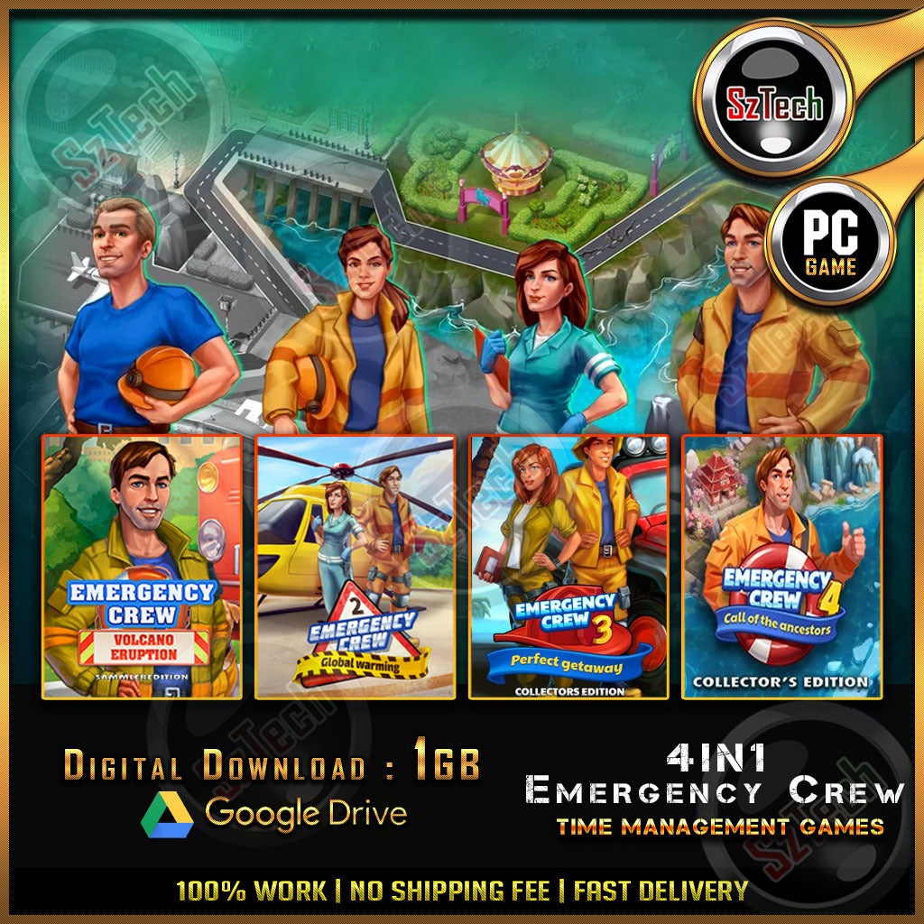 Emergency Crew - 4 IN 1 [PC GAME]  [ DIGITAL DOWNLOAD] Classic GamesTime ManagementEmergency Crew