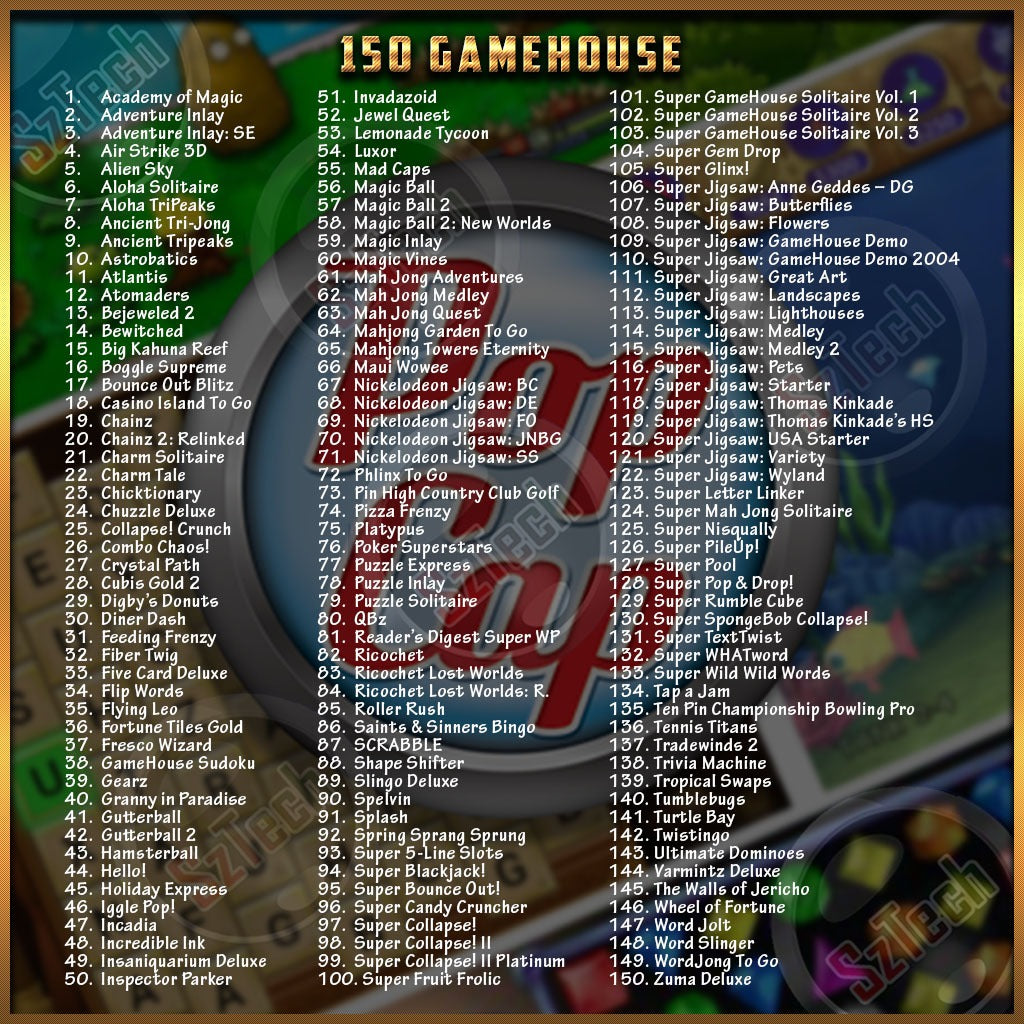 150 IN 1 - GameHouse Collection [PC GAME] [DIGITAL DOWNLOAD][CLASSIC PC GAMES][NOSTALGIA GAMES]