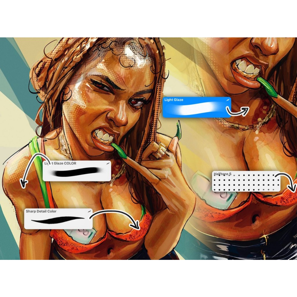 Procreate【T341】 ergoREDUX - Procreate Brushset